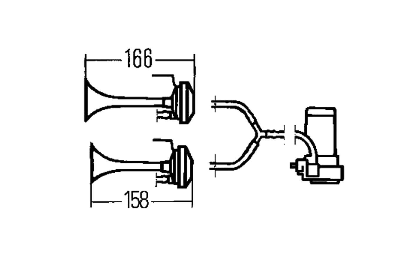 Hella Twin Trumpet Horn Kit (003001651) - Image 4