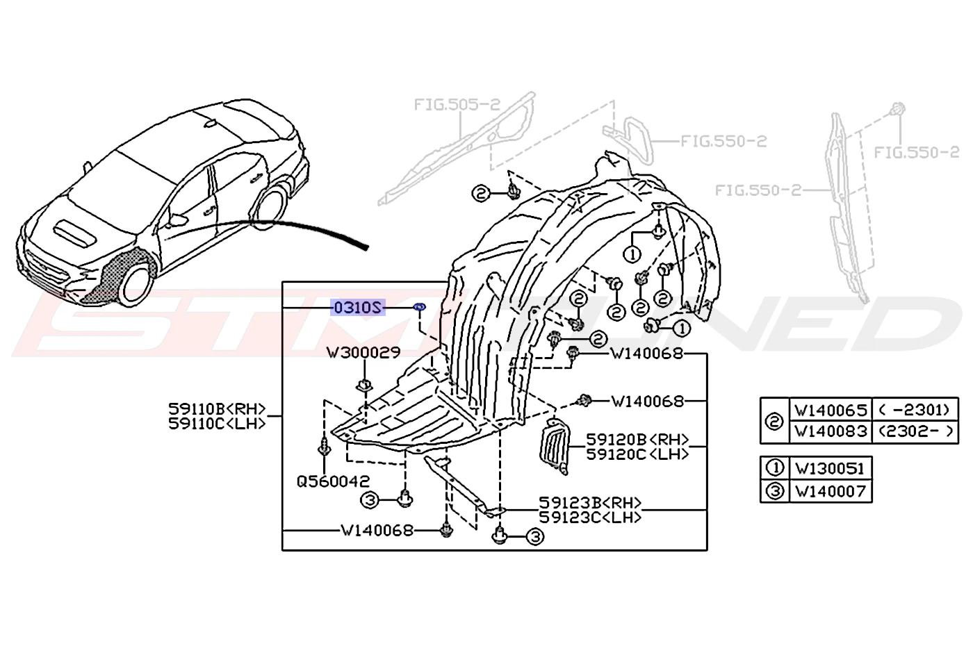 Subaru OEM Front Fender Liner Washer for 2022+ WRX (031008000) - Image 2