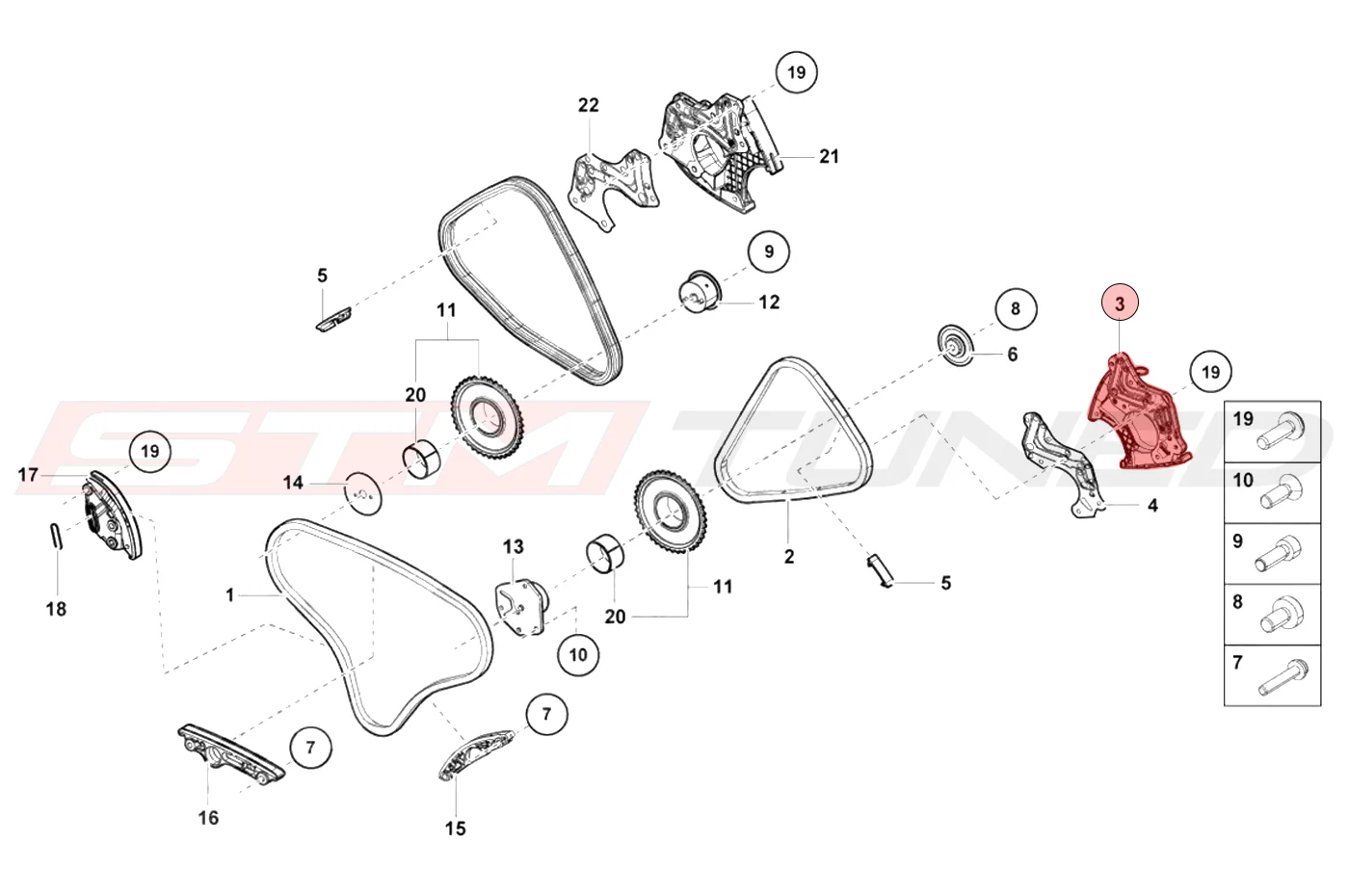 OEM Audi Timing Chain Tensioner Upper RH for 17+ R8 Huracan (079109217AB) - Image 7