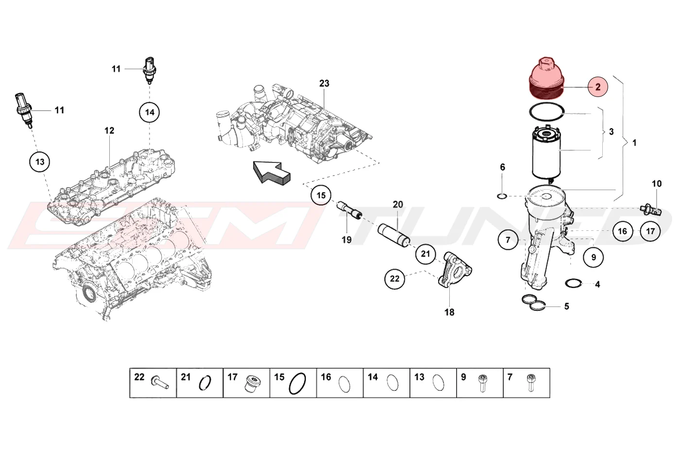 Audi OEM Oil Filter End Cap for R8 Huracan Gallardo (079115433D) - Image 5