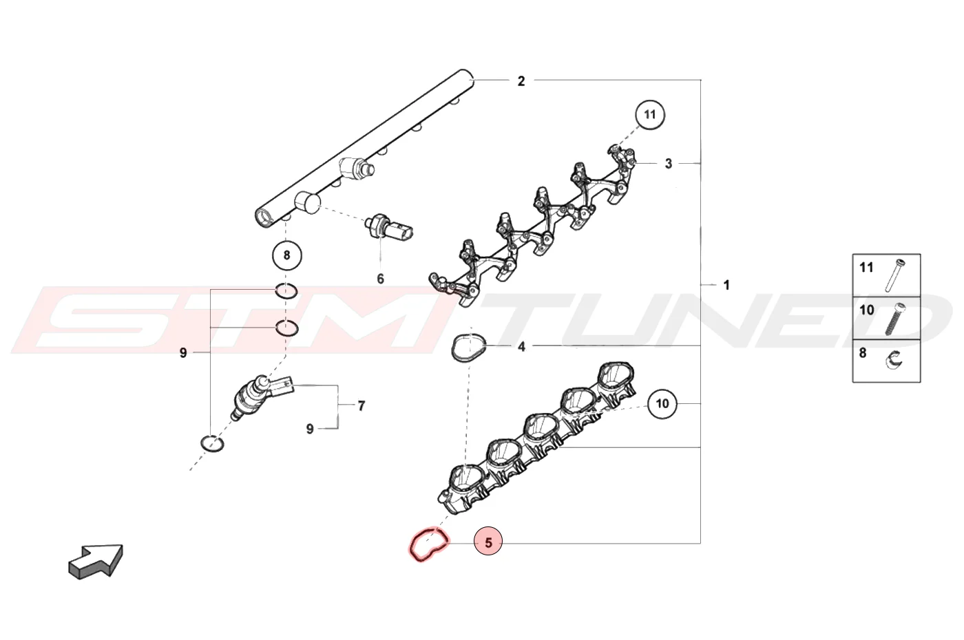 Audi OEM Lower Intake Manifold Seal for 10+R8/Huracan (079129717B) - Image 3