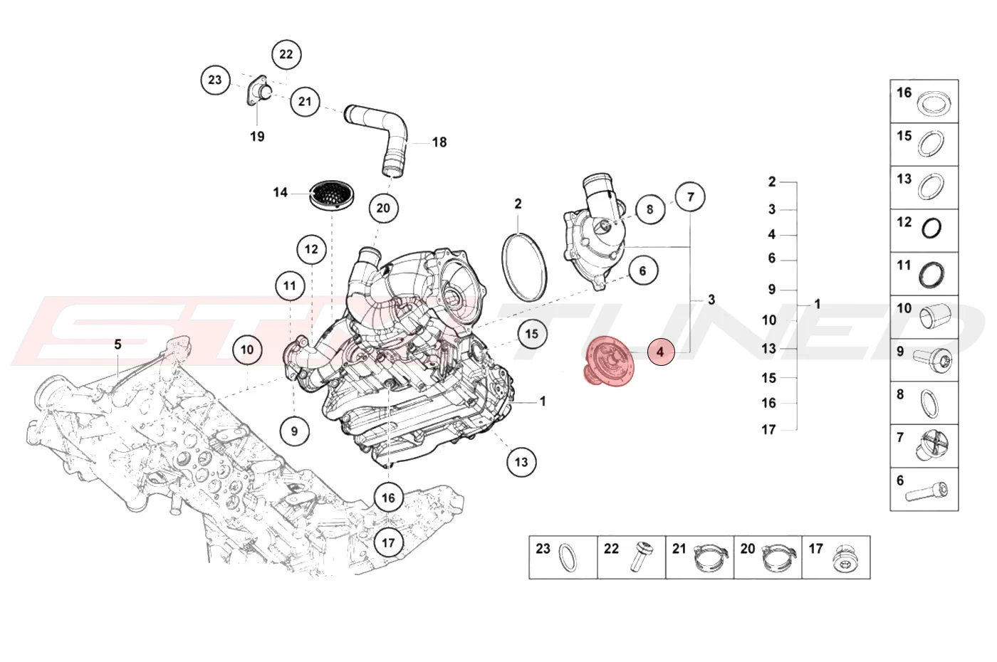 Audi OEM Coolant Thermostat for 17+R8 / Huracan (079198121) - Image 6