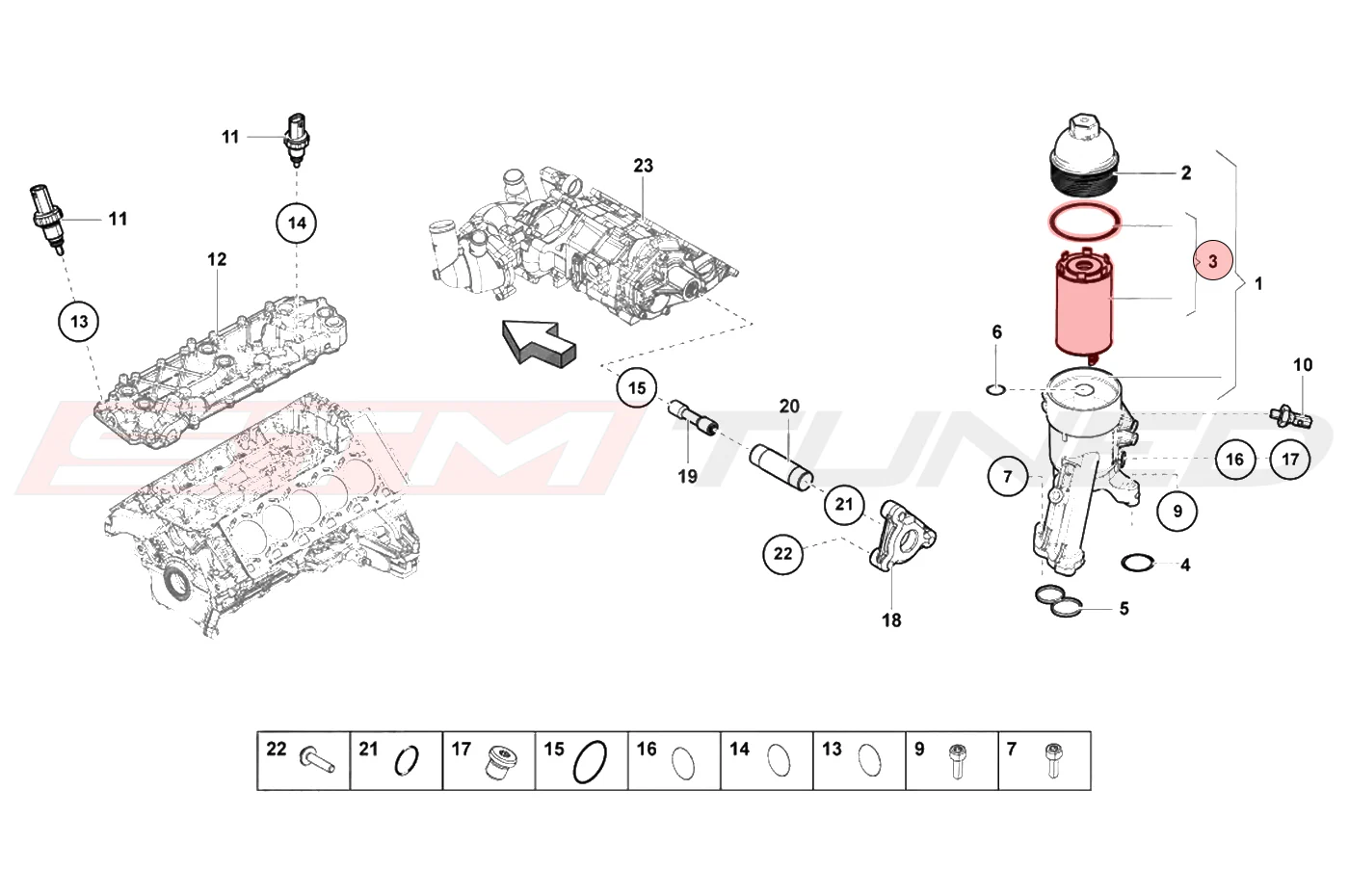 Audi OEM Engine Oil Filter for R8 Huracan Gallardo (079198405E) - Image 5