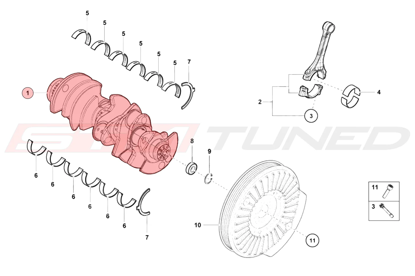 OEM Audi Crankshaft for 17+ R8 Huracan (07L105101BC) - Image 8