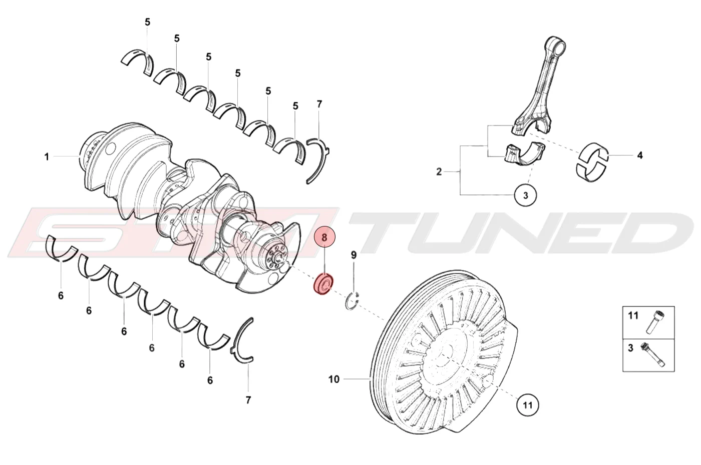 Audi OEM Crank Bearing for R8 Huracan Gallardo Aventador (07L105276) - Image 4