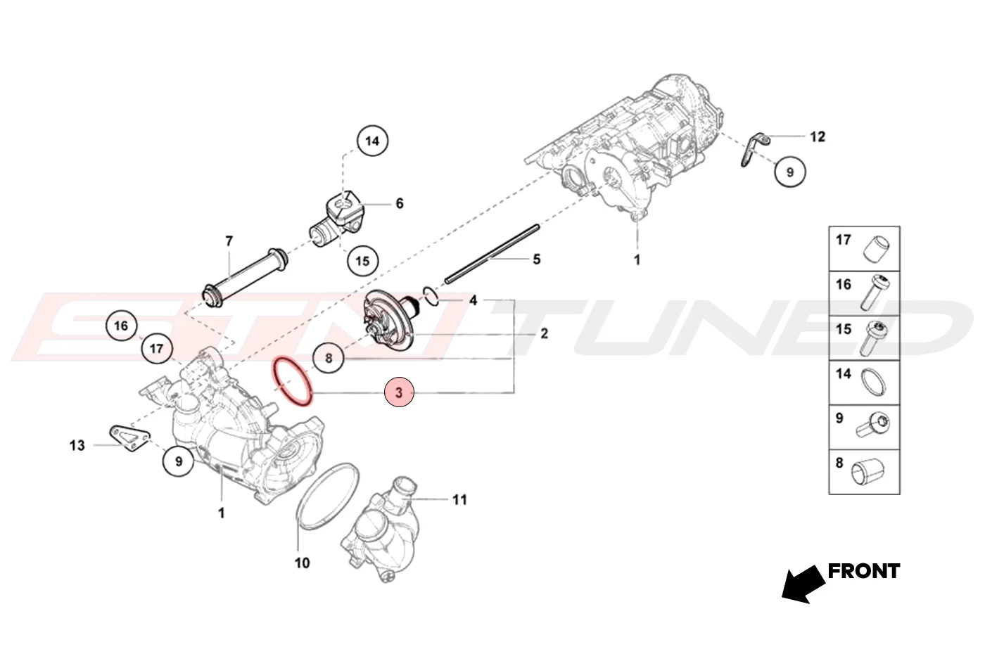 Audi OEM Water Pump Gasket for V10 R8 Huracan (07L121437) - Image 4
