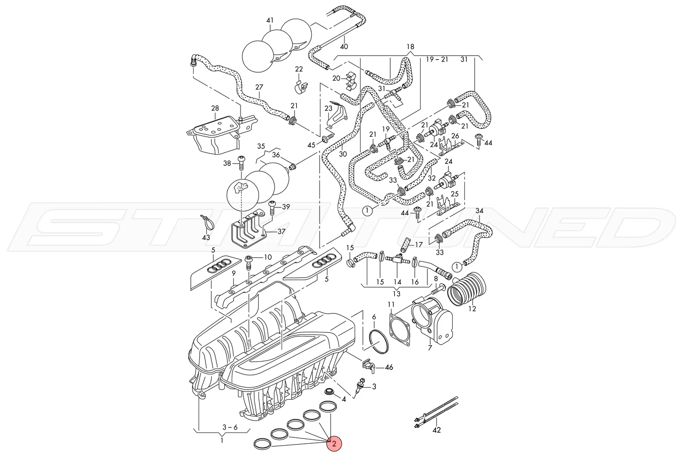 Audi OEM Intake Manifold Gasket for 5.2 V10 09-15 R8 Gallardo (07L129717E) - Image 4