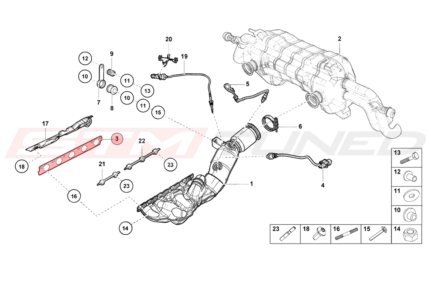 Audi OEM Exhaust Manifold Gasket for R8 Huracan Gallardo (07L253039Q) - Image 5