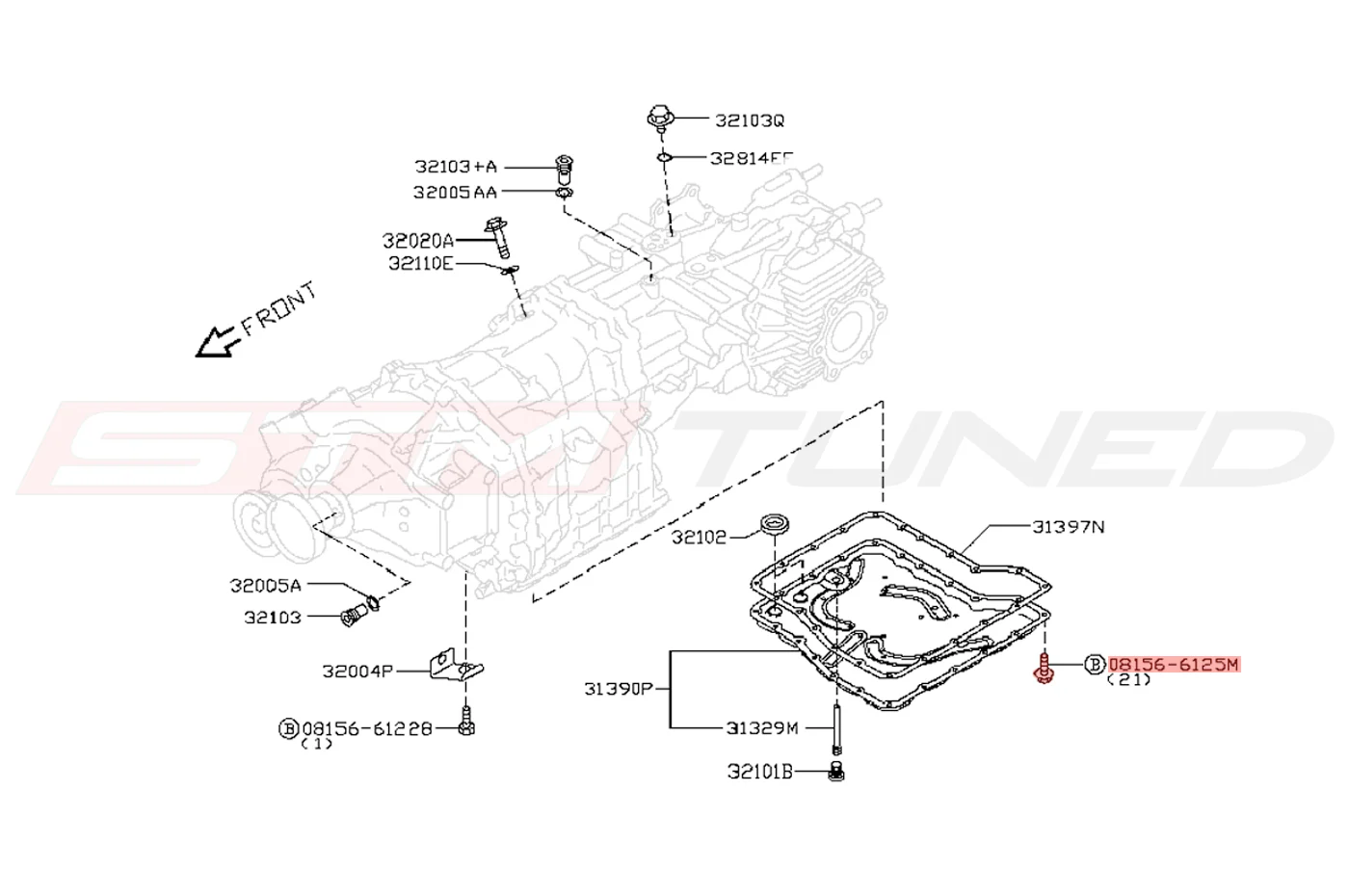 Nissan OEM Transmission Oil Pan Bolt for R35 GTR (08156-6125M) - Image 2