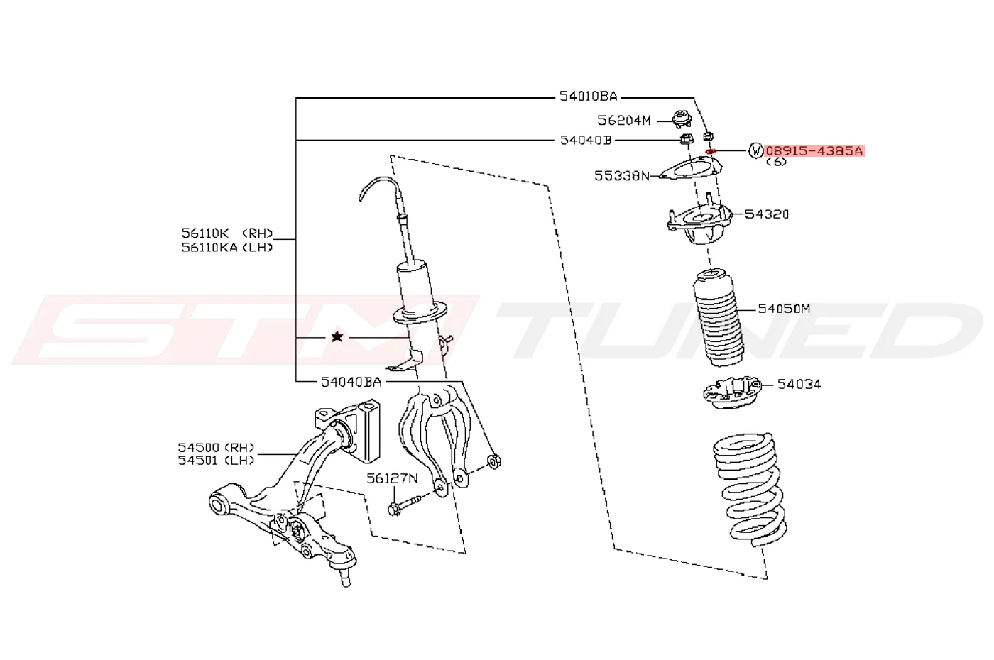 Nissan OEM Front Strut Mount Washer for R35 GTR (08915-4385A) - Image 2