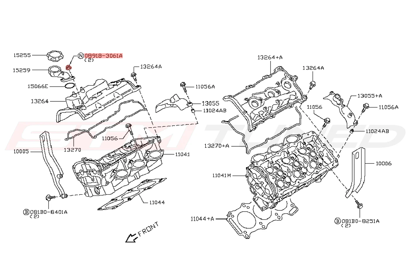 Nissan OEM Engine Oil Filler Tube Nut for R35 GTR (08918-3061A) - Image 2