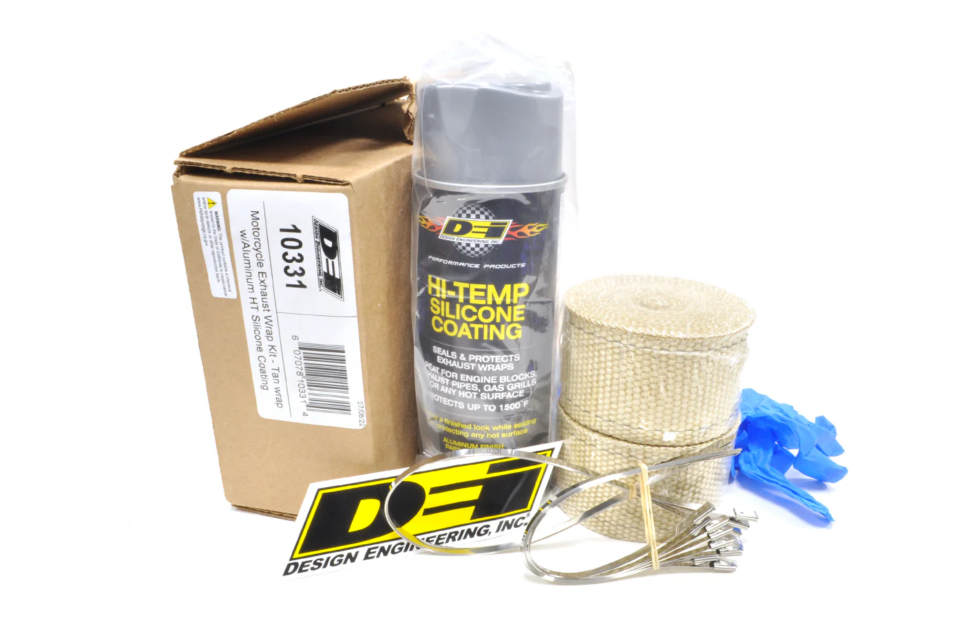 DEI Motorcycle Exhaust Wrap Kit Tan/Aluminum (10331)