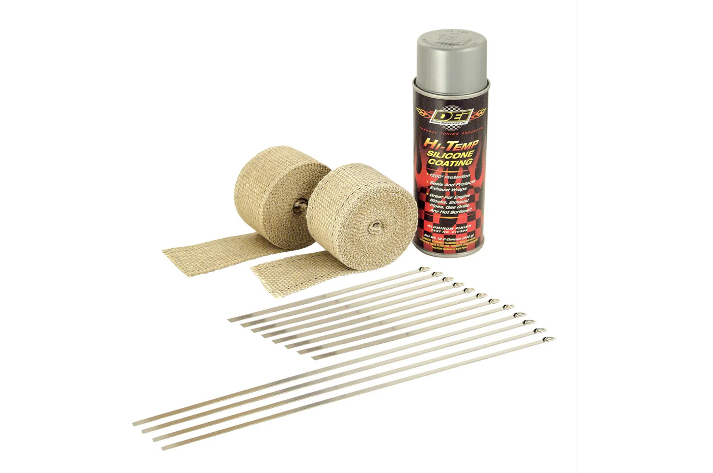 DEI Motorcycle Exhaust Wrap Kit Tan/Aluminum (10331) - Image 3