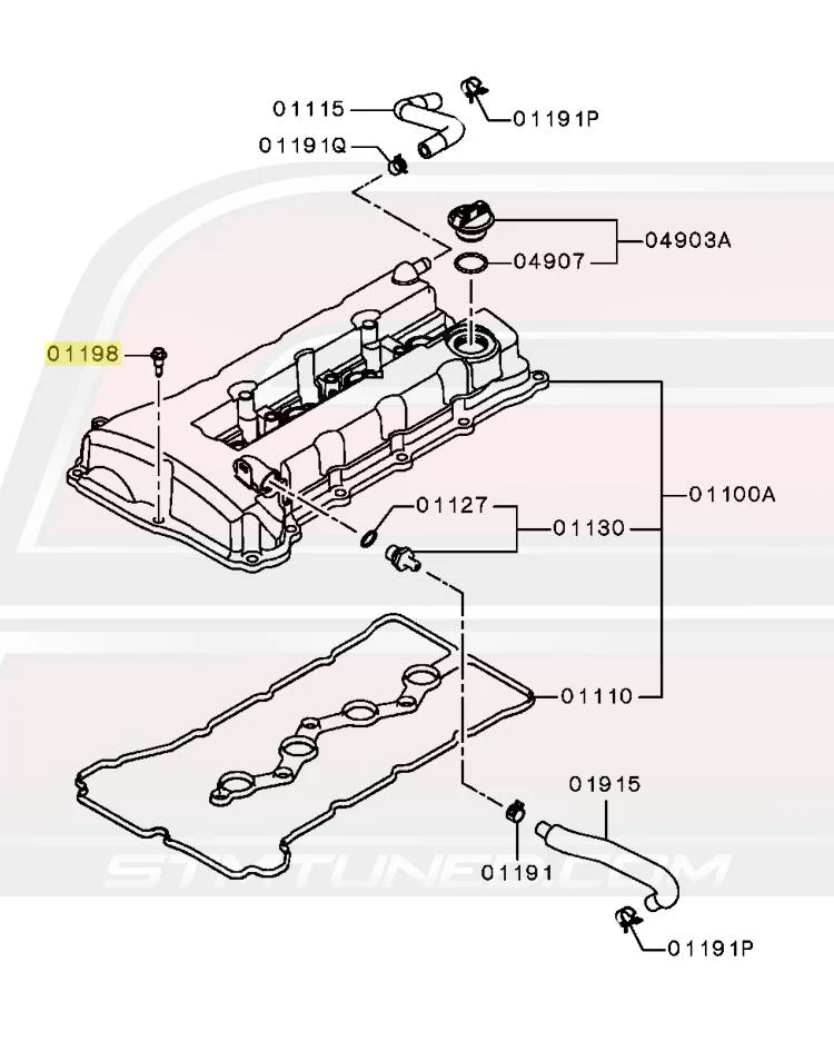 Mitsubishi OEM Valve Cover Bolt for Evo X (13224W000P)(AKA 1035A572) - Image 5