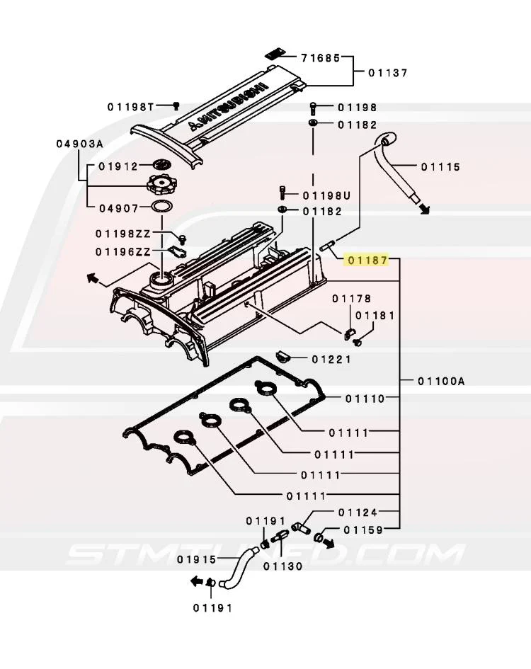 Mitsubishi OEM Valve Cover Nipple for Evo 7/8/9 (1057A029) - Image 5