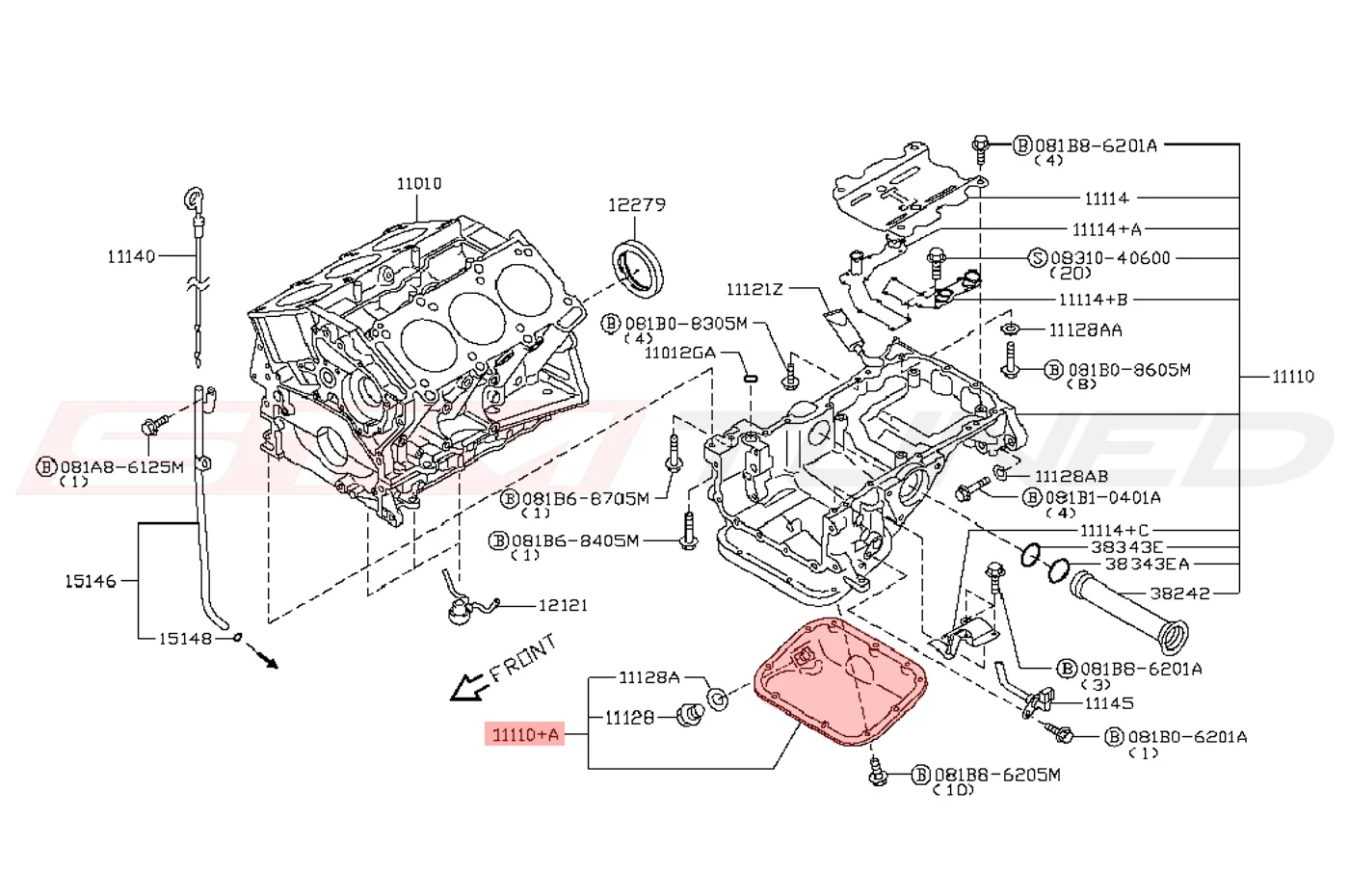 Nissan OEM Lower Engine Oil Pan for R35 GTR (11110-JF01A) - Image 2
