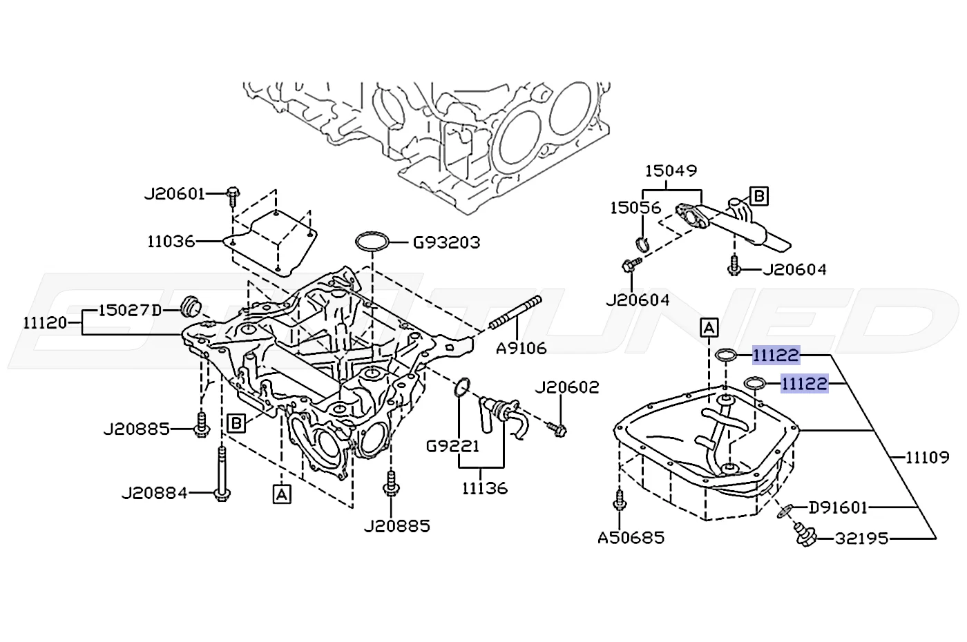 Subaru OEM Engine Oil Pan Seal for 2015-2022+ WRX (11122AA350) - Image 3
