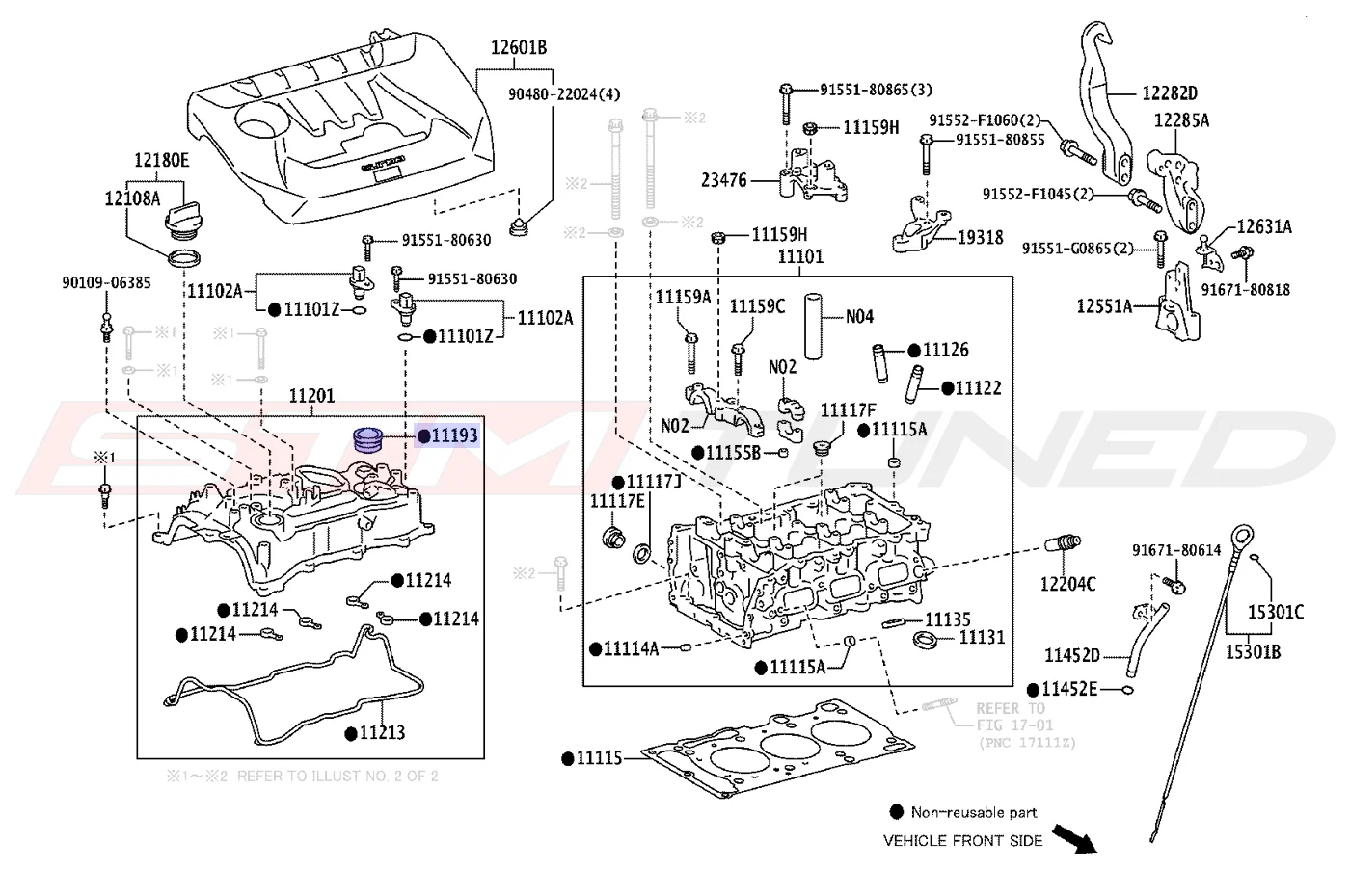 Toyota OEM Valve Cover Spark Well Gasket for GR Corolla (11193F0010) - Image 3