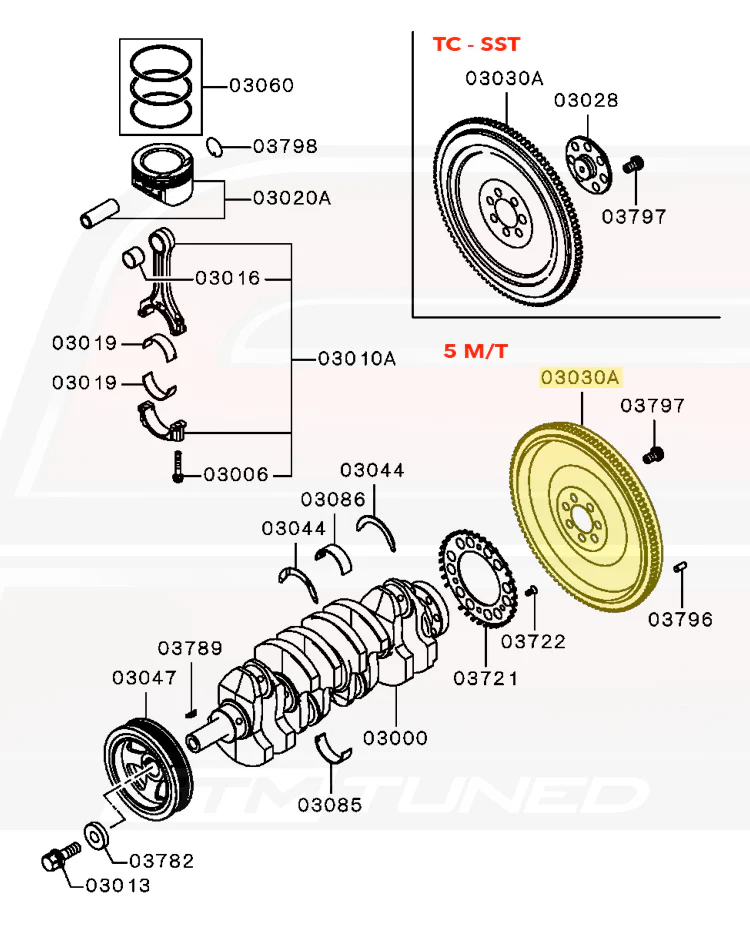 Mitsubishi OEM Flywheel for Evo X 5-Speed (1120A147) - Image 2