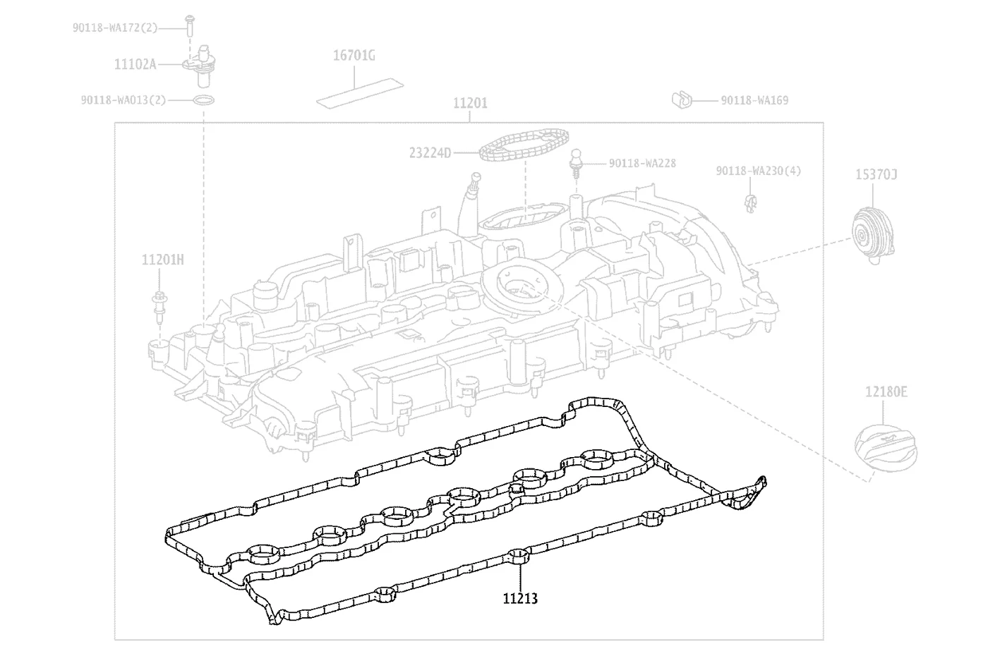 Toyota OEM Valve Cover Gasket (to Head) for 2020 Supra (11213WAA03)