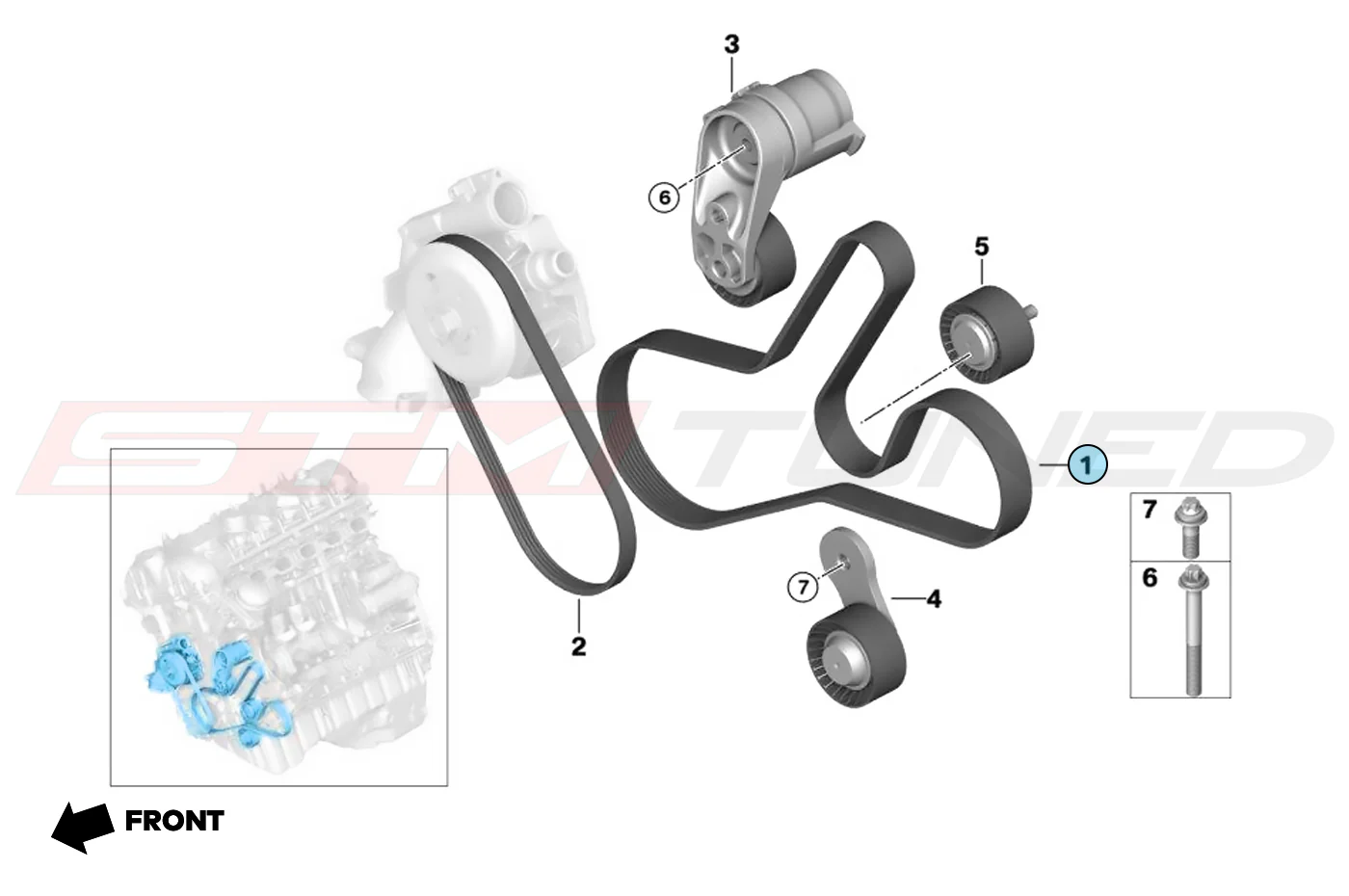 BMW OEM Serpentine Belt for F8X M2/M3/M4 (11287848605) - Image 2