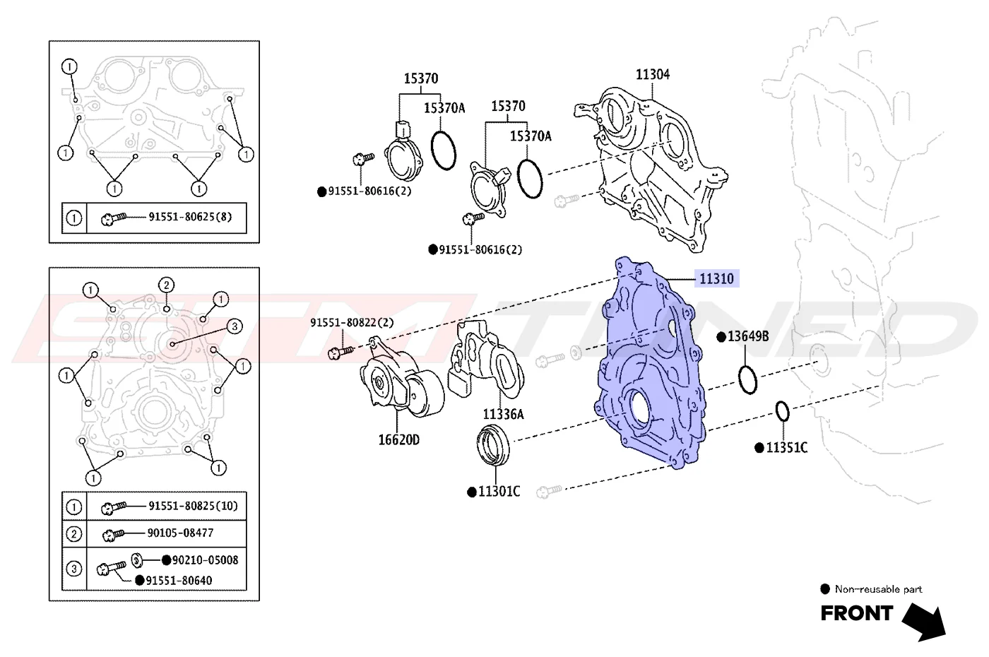 Toyota OEM Lower Timing Cover for GR Corolla (1131018020) - Image 2