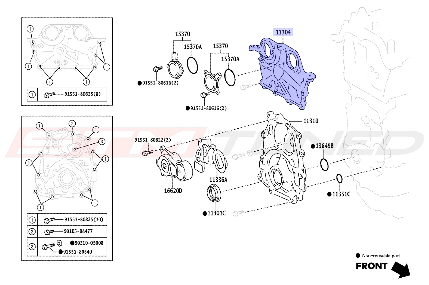 Toyota OEM Upper Timing Cover for GR Corolla (1132218010) - Image 2