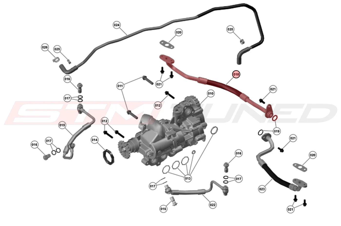 McLaren OEM Turbo Oil Return Hose (RH) for 720S (14F0828CP) - Image 2