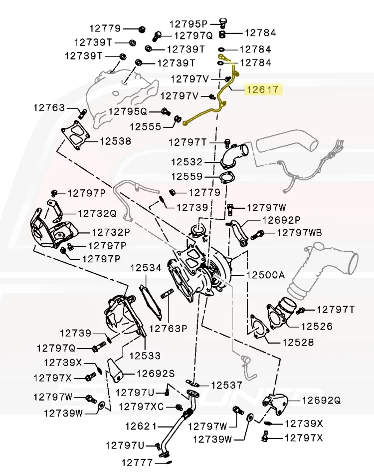 Mitsubishi OEM Turbo Oil Feed Line for Evo X (1225A155) - Image 5