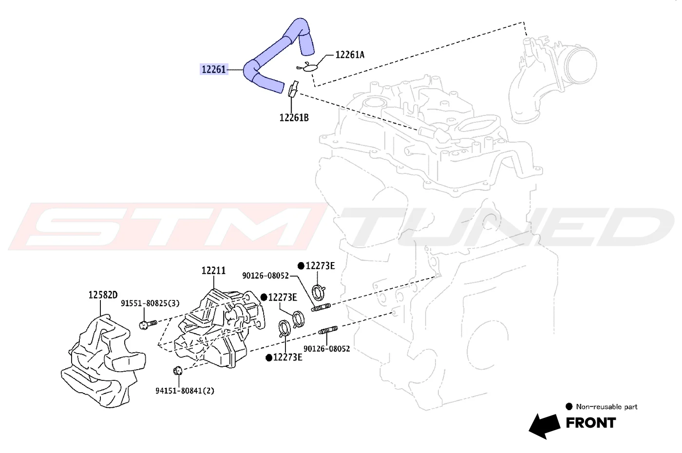Toyota OEM Valve Cover Vent Hose for GR Corolla (1226118010) - Image 2