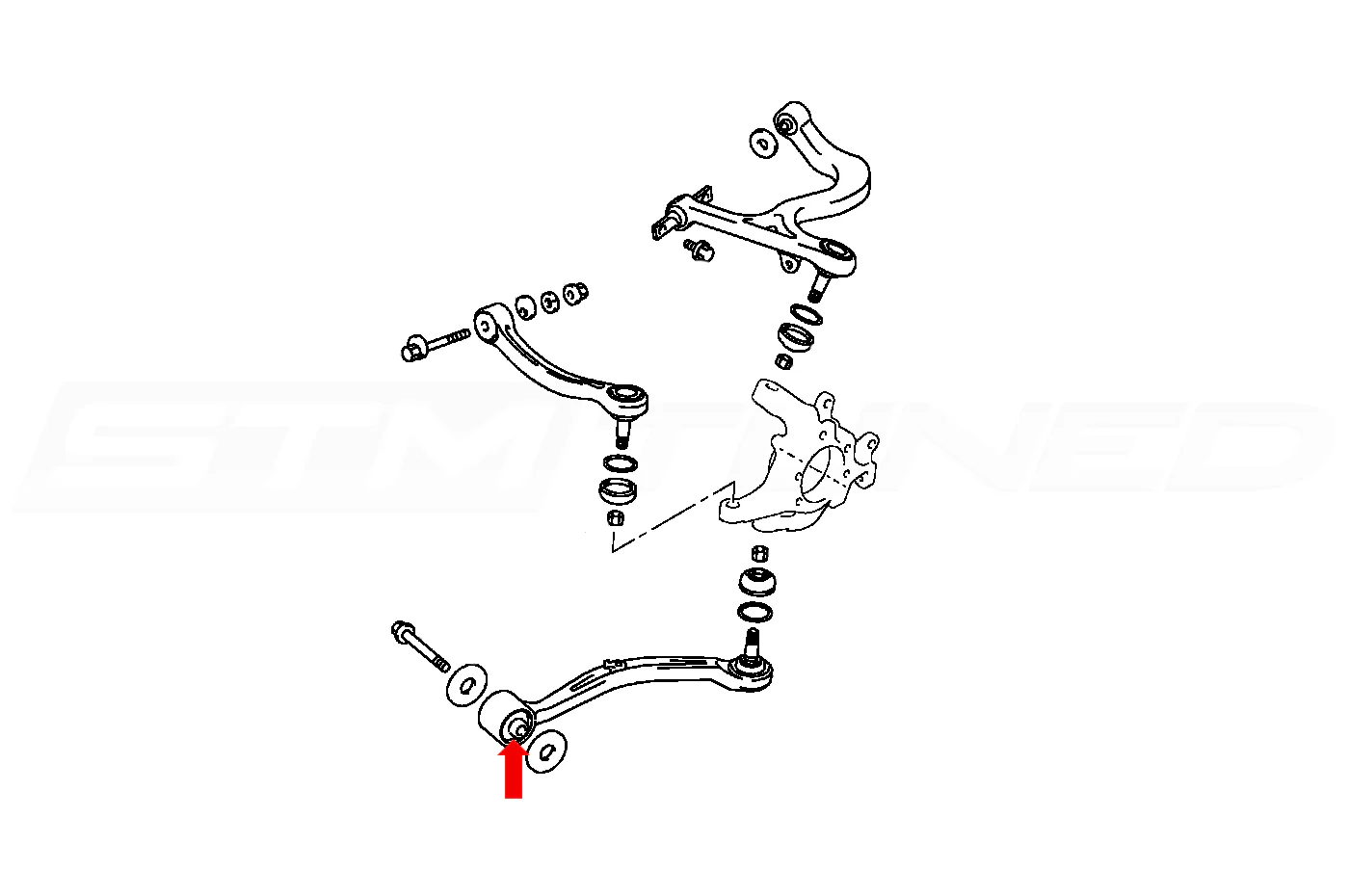 Prothane Rear Control Arm Bushings for Evo 7/8/9 (13-303) *Red* - Image 4