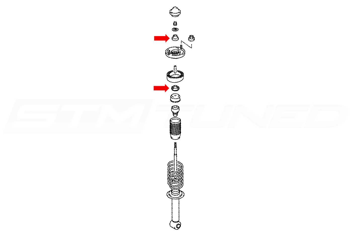 Prothane Rear Shock Bushings Black for 2G DSM (13-902-BL) - Image 4