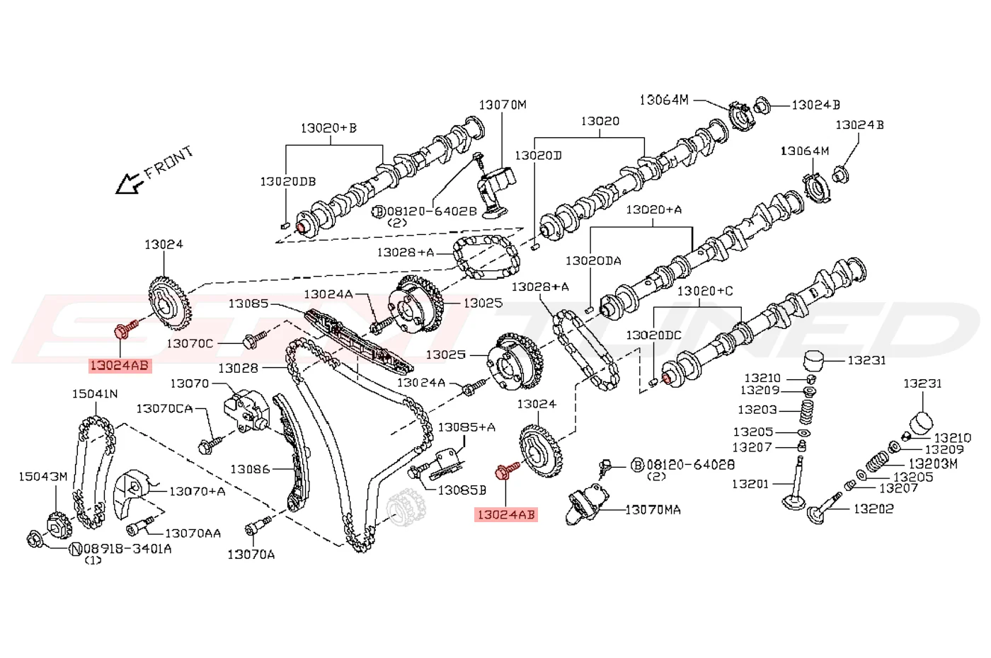 Nissan OEM Exhaust Cam Bolt for R35 GTR (13012-6N210) - Image 2