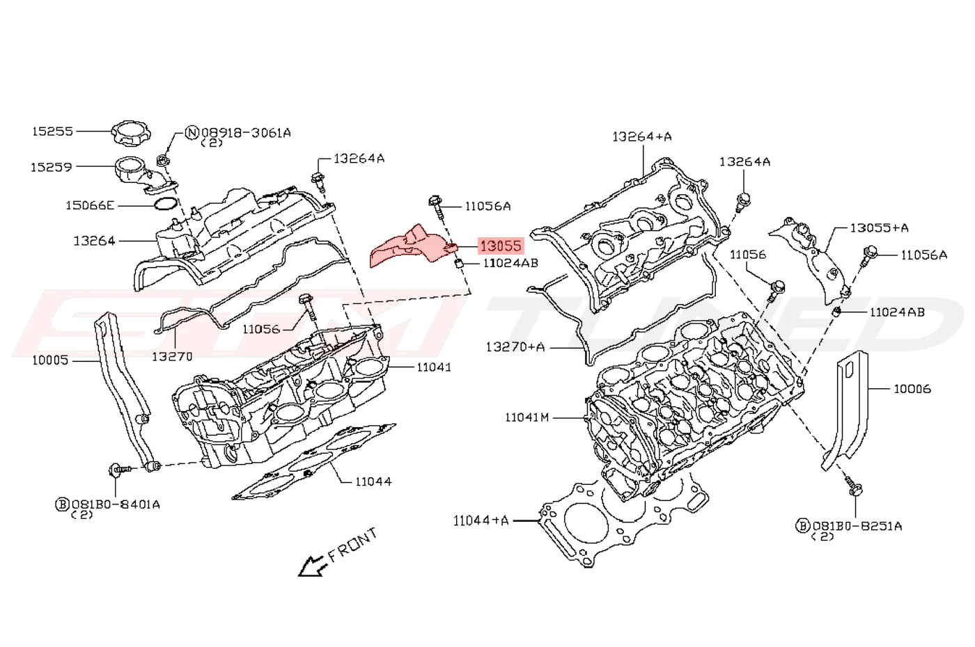Nissan OEM Cam Angle Sensor Cover RH for R35 GTR (13055-JF00A) - Image 2