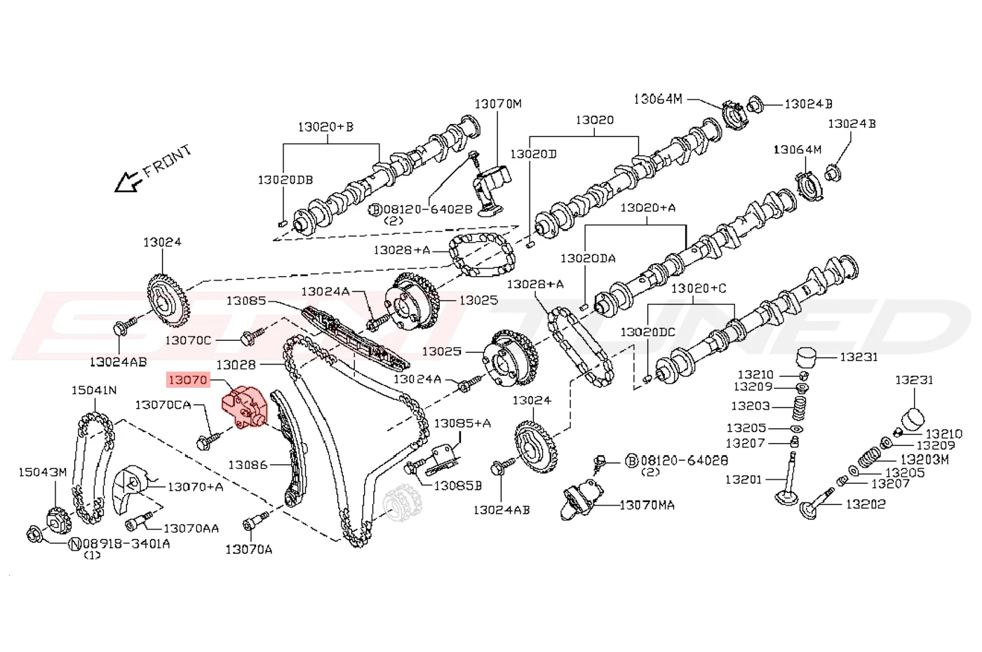 Nissan OEM Timing Chain Main Tensioner for R35 GTR (13070-EY00A) - Image 4