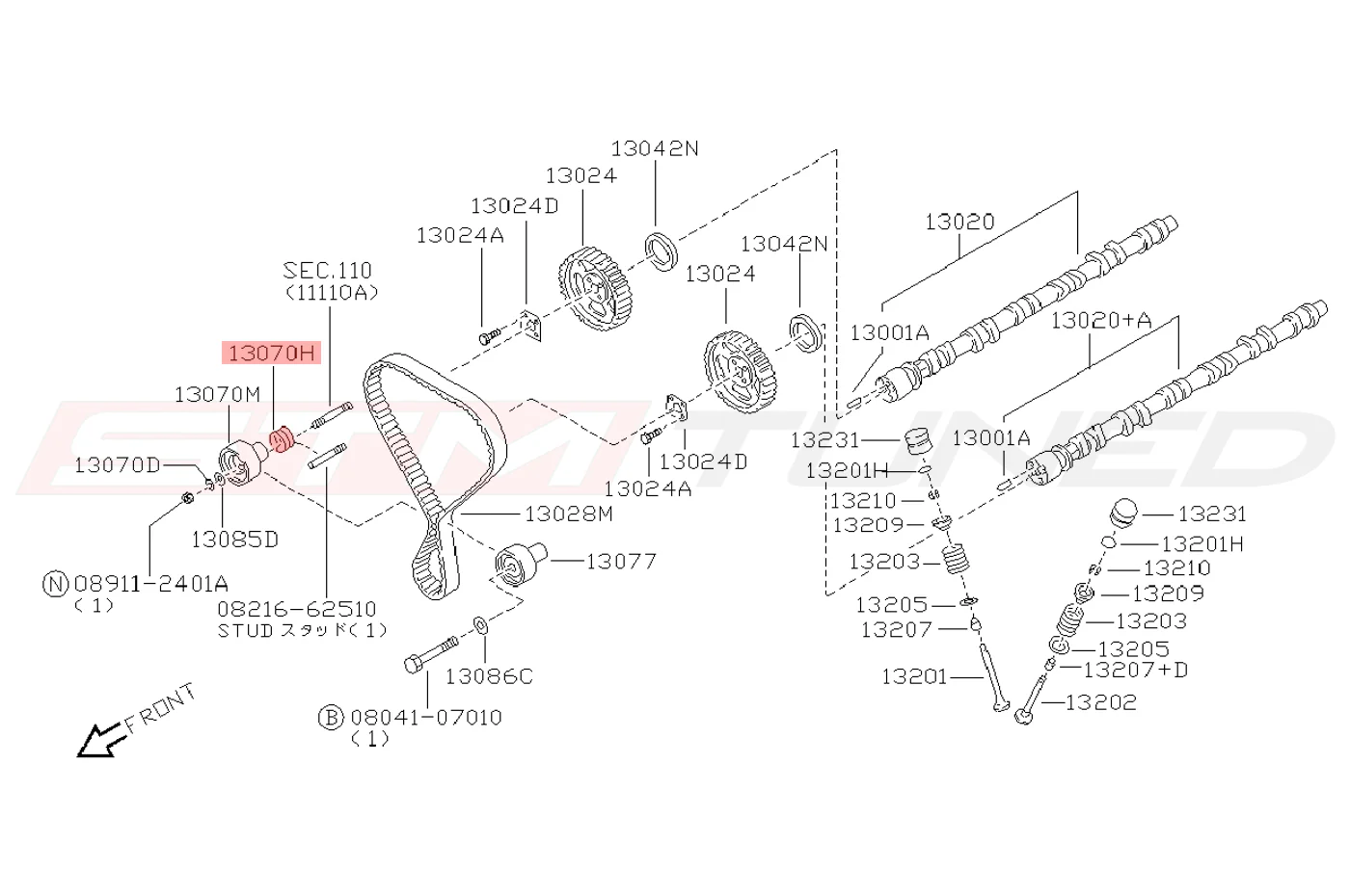 Nissan OEM Timing Tensioner Spring for RB20 RB25 RB26 (13072-58S10) - Image 3