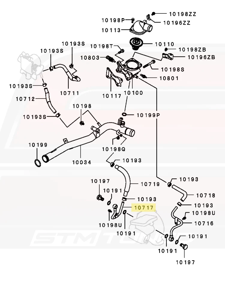 Mitsubishi OEM Turbo Water Return Pipe for Evo 9 (1310A171) - Image 4