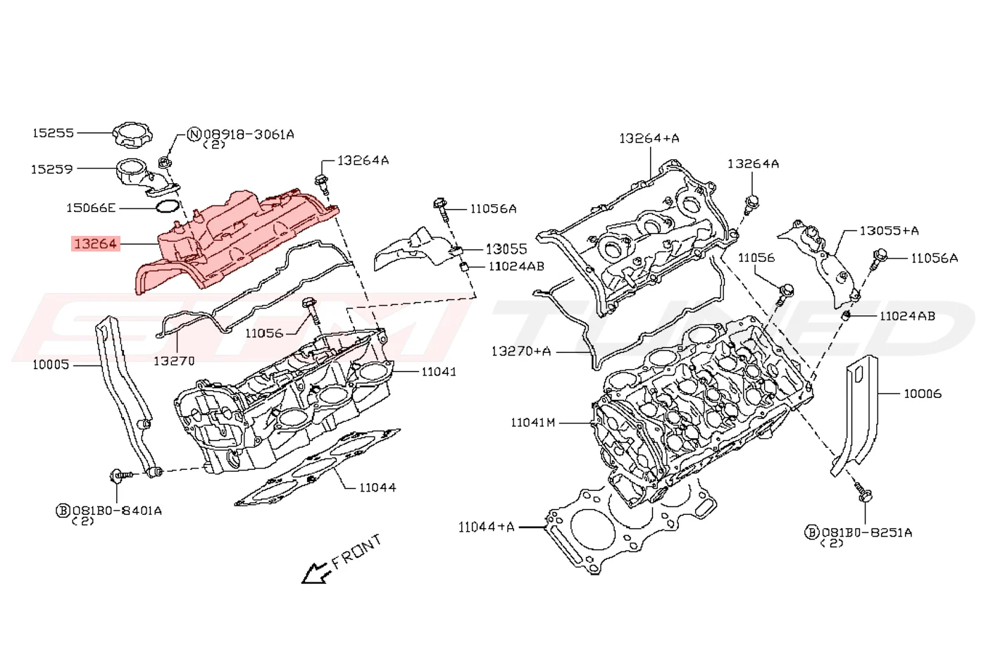 Nissan OEM Valve Cover RH for R35 GTR (13264-JF00D) - Image 2
