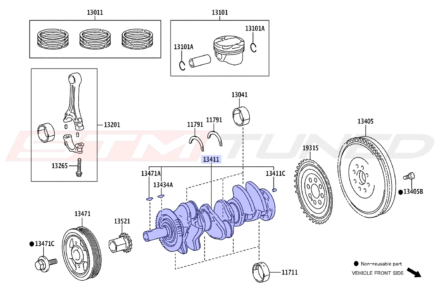 Toyota OEM Crankshaft for GR Corolla (1340118010) - Image 2