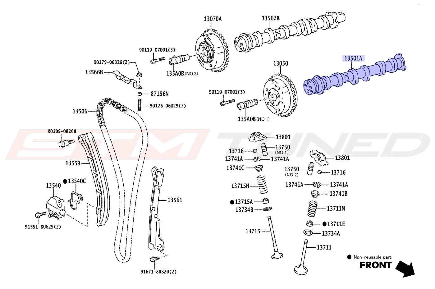 Toyota OEM Intake Camshaft for GR Corolla (1350118020) - Image 2