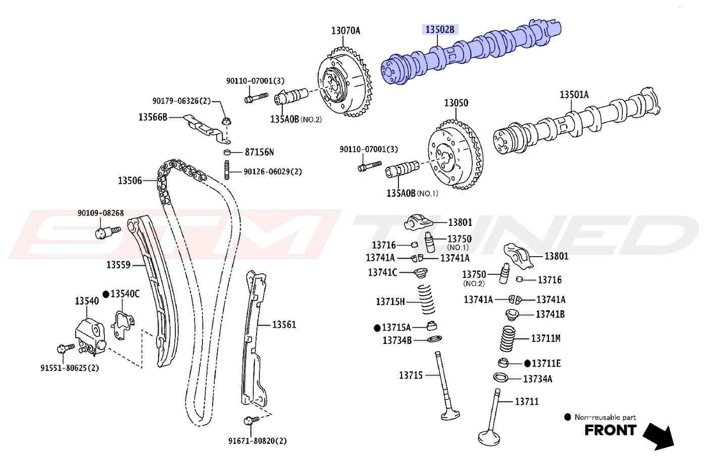 Toyota OEM Exhaust Camshaft for GR Corolla (1350218020) - Image 2