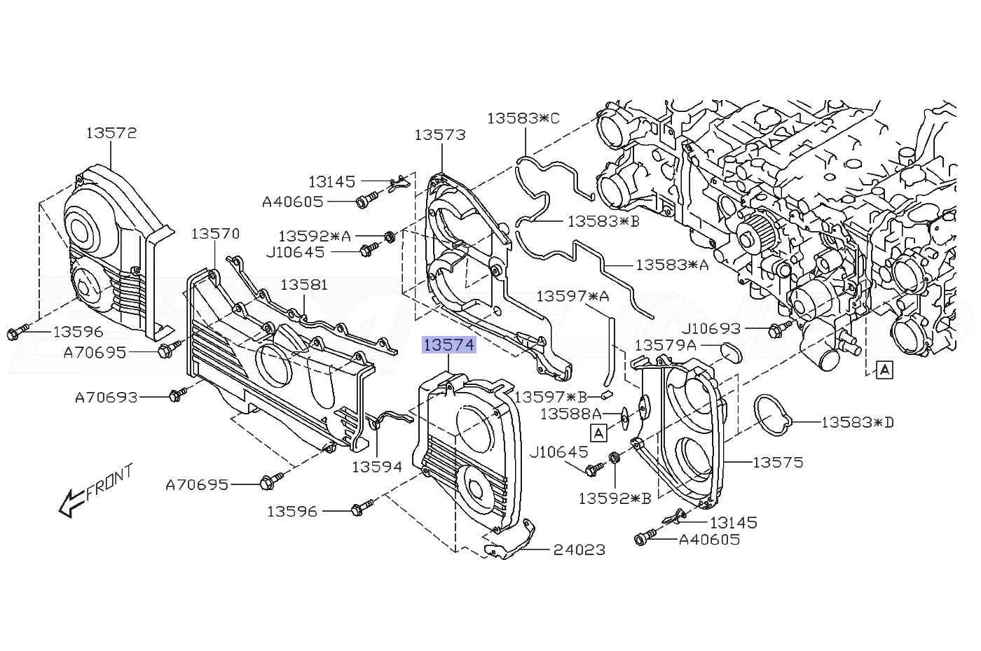 Subaru OEM Timing Cover LH Outer for 2008-2021 STi (13574AA120) - Image 5