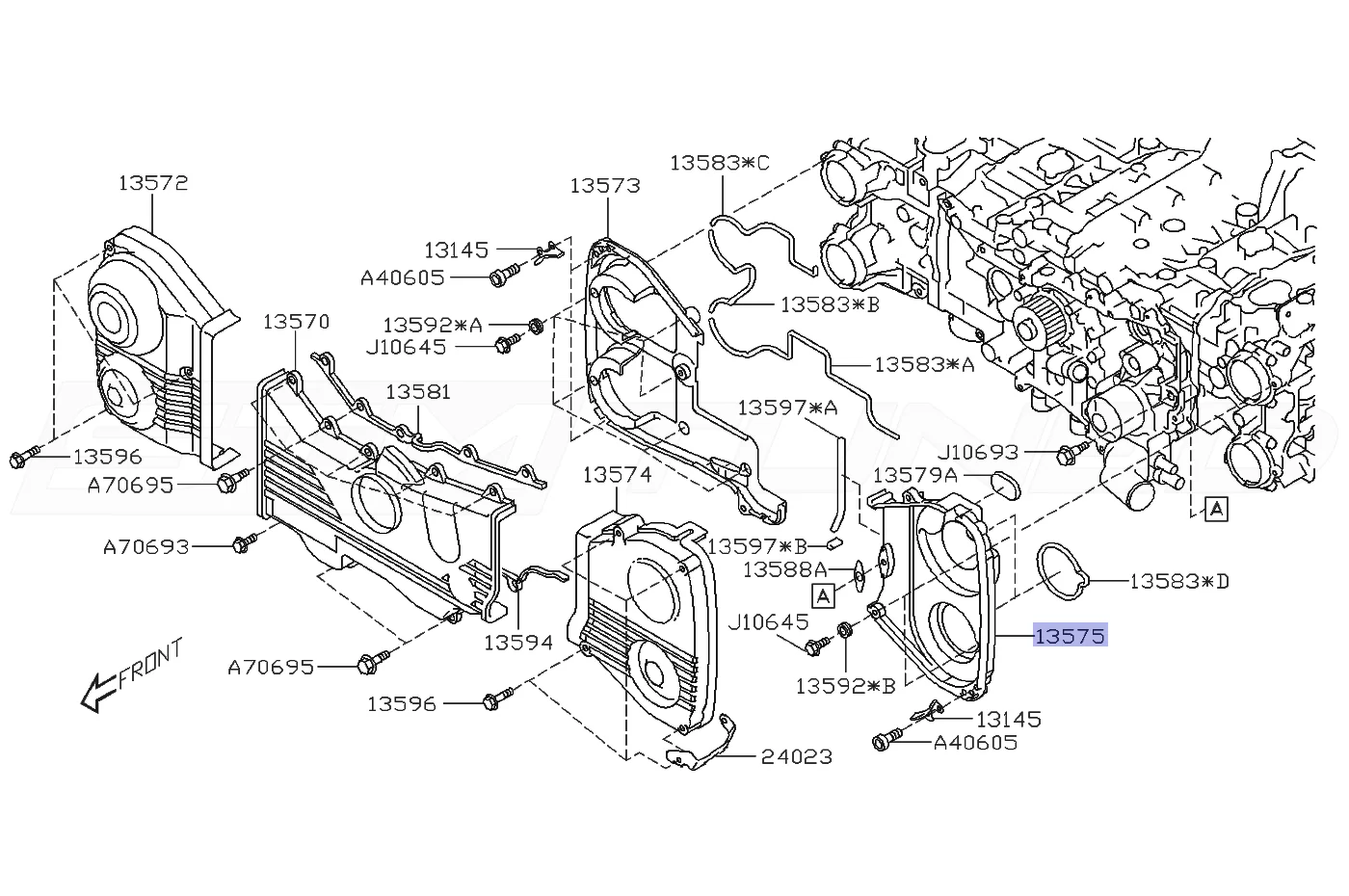 Subaru OEM Timing Cover LH Inner for EJ WRX/STi (13575AA130) - Image 5