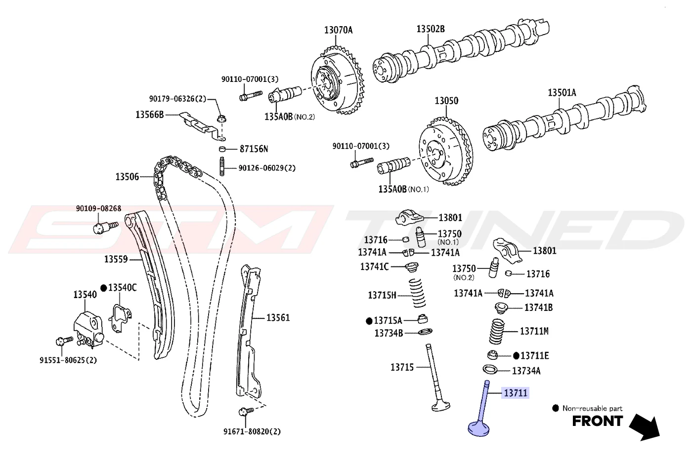 Toyota OEM Valve (Intake) for GR Corolla (1371118010) - Image 2