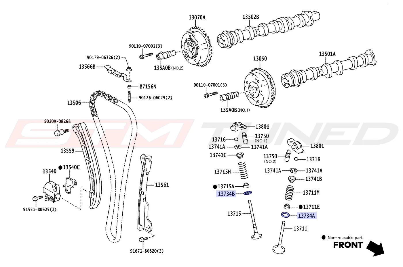 Toyota OEM Valve Spring Seat for GR Corolla (137340P010) - Image 2