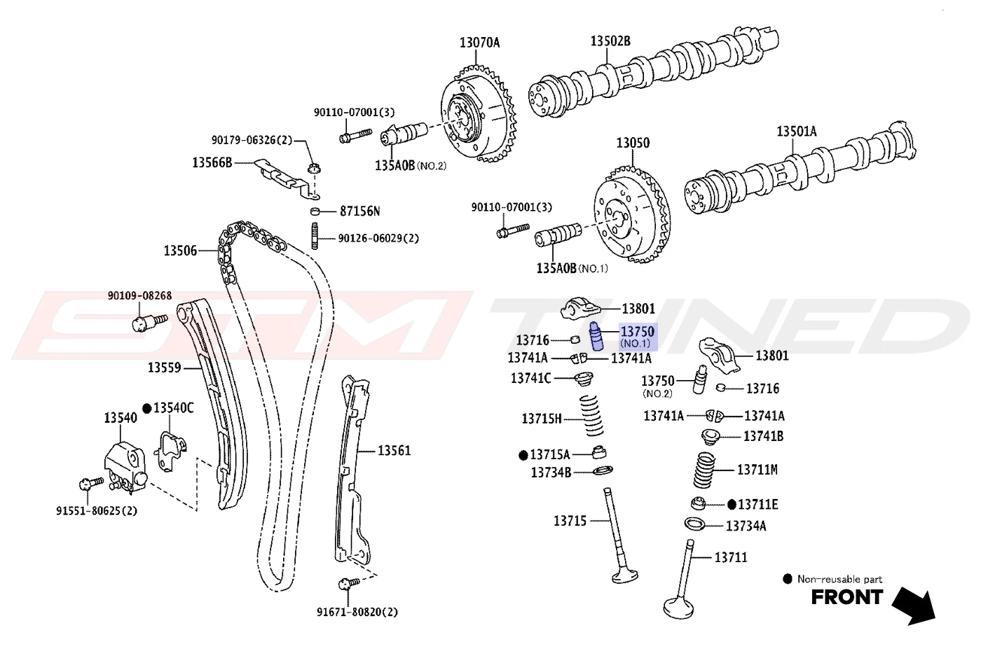 Toyota OEM Lifter (Exhaust) for GR Corolla (1375018010) - Image 2