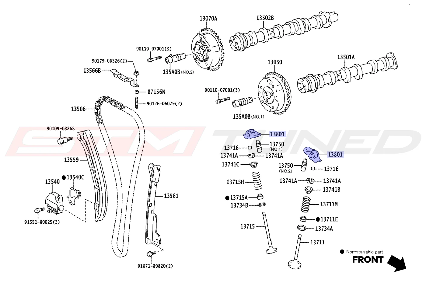 Toyota OEM Rocker Arm for GR Corolla (13801F0010) - Image 2