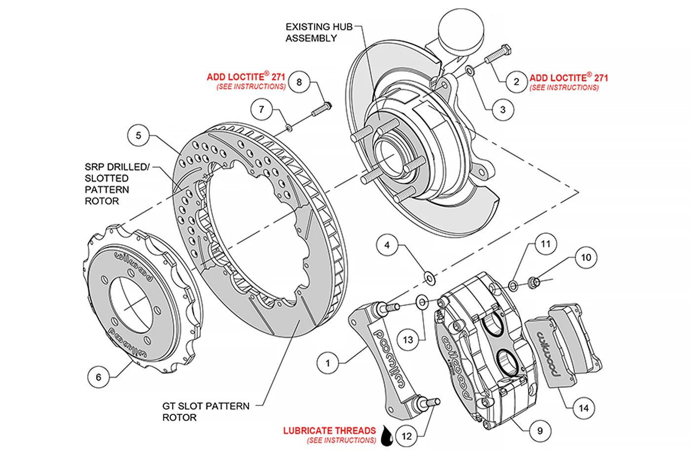 Wilwood Dynapro Rear Big Brake Kit for Evo 7/8/9 (17+ Wheel) - Image 5