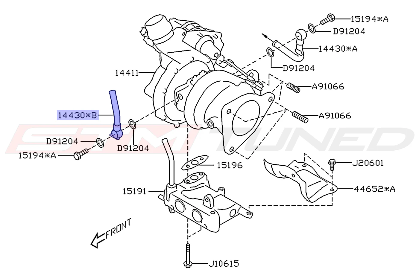 Subaru OEM Turbo Water Pipe for 2022+ WRX (14430AA300) - Image 2