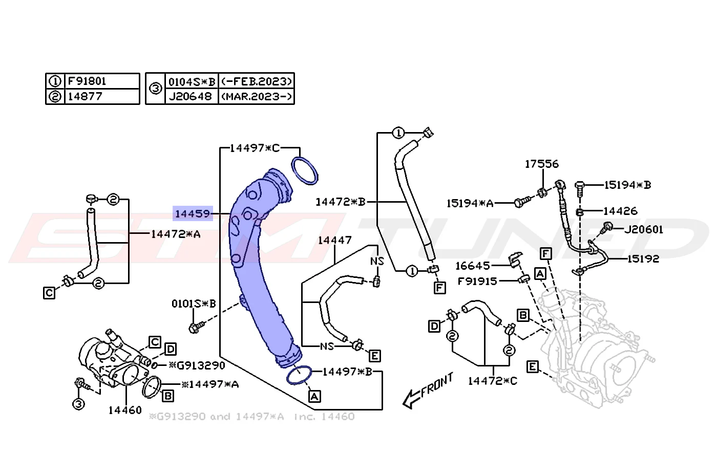 Subaru OEM Lower Charge Pipe to Turbo for 2022+ WRX (14459AA800) - Image 5
